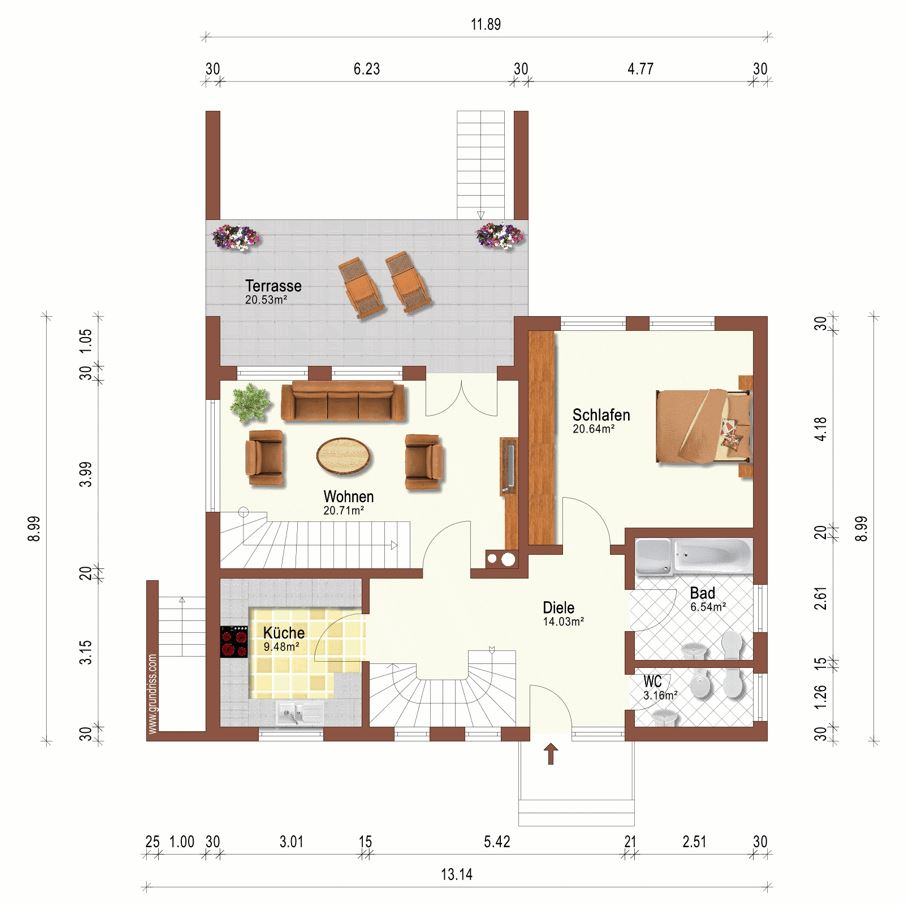 Grundriss Erdgeschoss Einfamilienhaus Patersberg