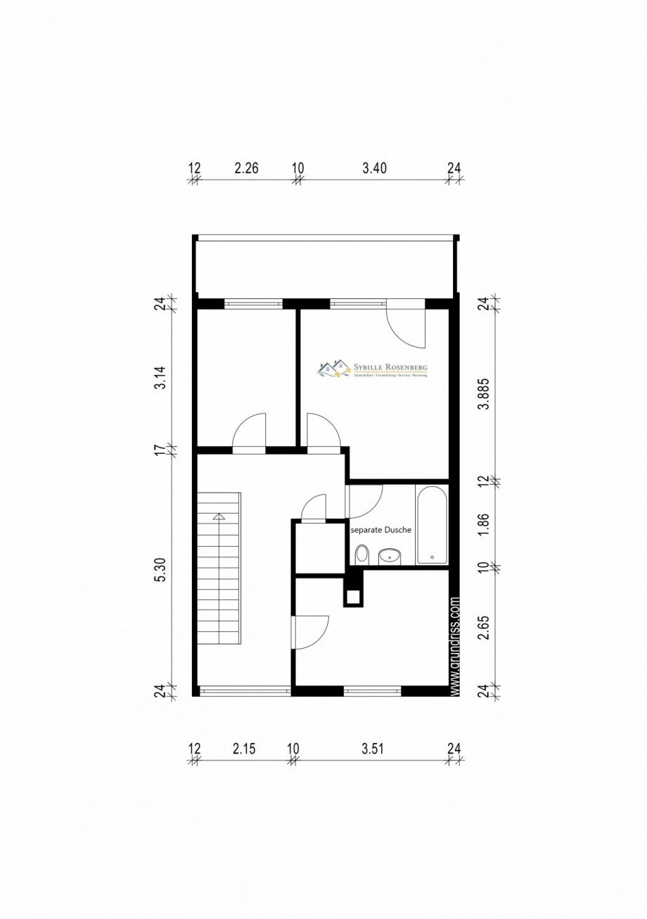 Grundriss Obergeschoss Reihenendhaus Heusenstamm