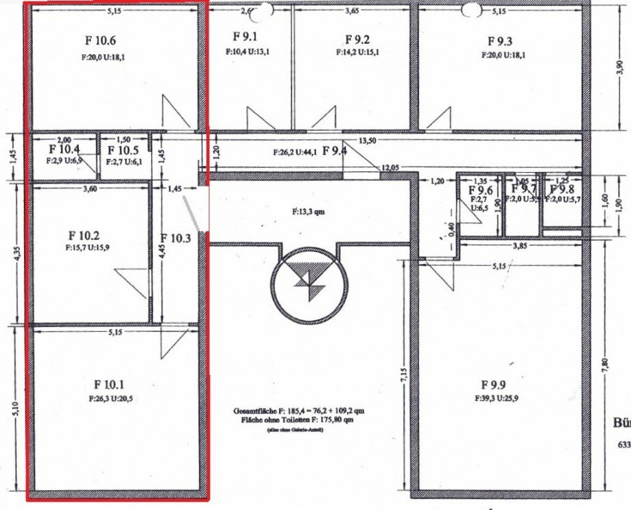 Grundriss gesamt B�rohaus R�dermark